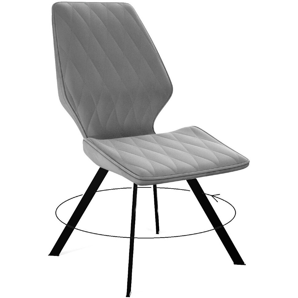 Стул DikLine 243 B22 GREY поворотный/ ножки черные Стул DikLine 243 B22 GREY поворотный/ ножки черные