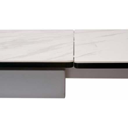 Керамический стол Belluno 160 marbleS KL-99 белый мрамор матовый итальянская керамика / белый каркас 