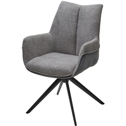 Стул PONTUS 360 град. поворот. KN01-03 Серый/ BZ1046-02 Темно-серый/ Черный, ®DISAUR 