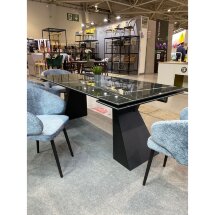 Стол БОГАРТ 200 TITANIUM BLACK PULIDO, керамика / Черный М-City