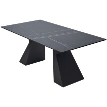 Стол БОГАРТ 200 TITANIUM BLACK PULIDO, керамика / Черный М-City