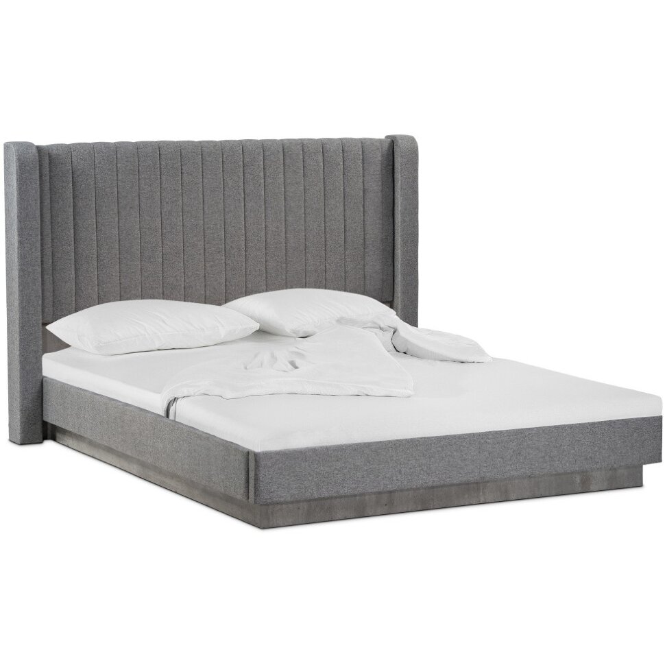 Кровать Tulip 180х200 с ПМ метрополитан грей / белая матовая Кровать Tulip 180х200 с ПМ метрополитан грей / белая матовая