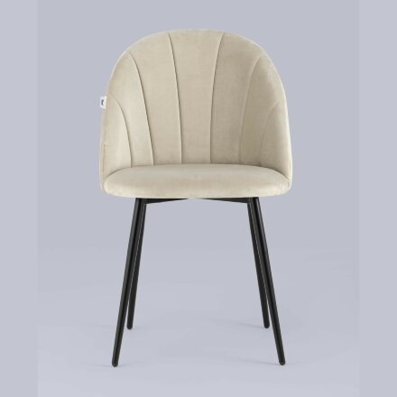 Стул Stool Group для кухни Логан велюр бежевый набор металлические ножки  2шт. 