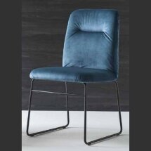 Стул GRETA CB/1904 MET.P15 MATT BLACK/ VENICE S0J OCEAN BLUE