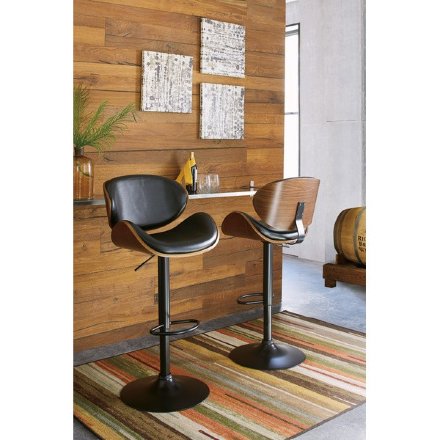 Стул барный Barstools Ashley Черный с коричневым