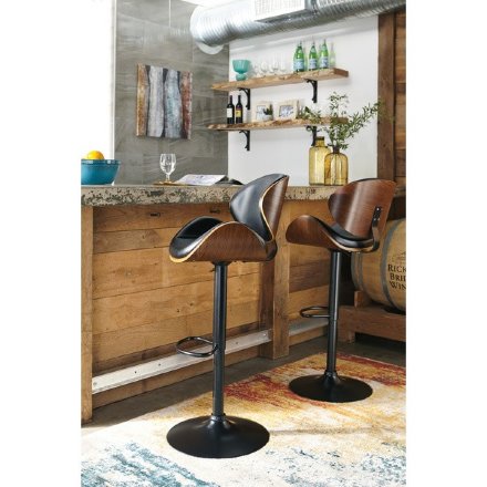 Стул барный Barstools Ashley Черный с коричневым