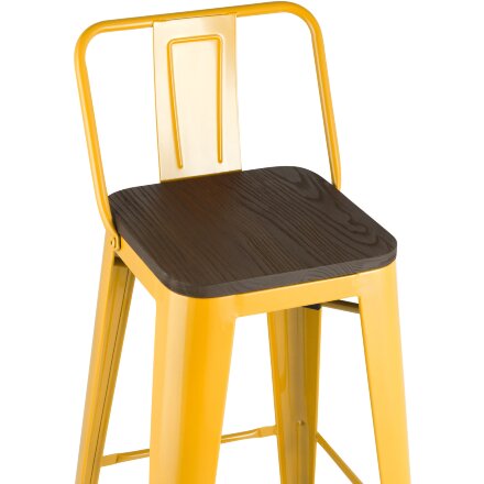 Стул барный TOLIX WOOD со спинкой желтый 2 шт 