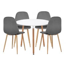 Обеденная группа Дилай 80 white / dark gray