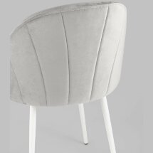 Стул Stool Group для кухни Логан велюр светло-серый металлические белые ножки 4 шт