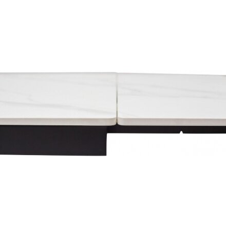 Керамический стол Livorno Matt white marble sintered stone / black 