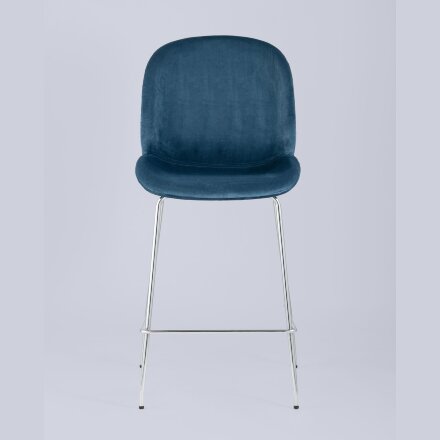 Стул полубарный Stool Group Beetle со спинкой маренго хромированные ножки 