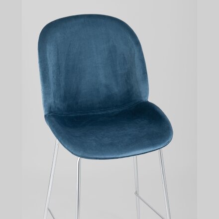 Стул полубарный Stool Group Beetle со спинкой маренго хромированные ножки 