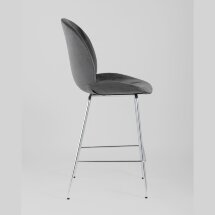 Стул полубарный Stool Group Beetle со спинкой серый хромированные ножки