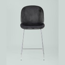 Стул полубарный Stool Group Beetle со спинкой серый хромированные ножки
