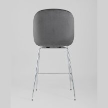 Стул полубарный Stool Group Beetle со спинкой серый хромированные ножки