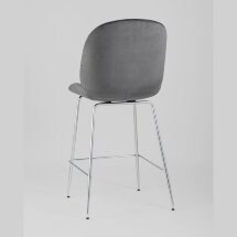 Стул полубарный Stool Group Beetle со спинкой серый хромированные ножки