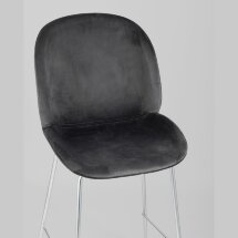 Стул полубарный Stool Group Beetle со спинкой серый хромированные ножки
