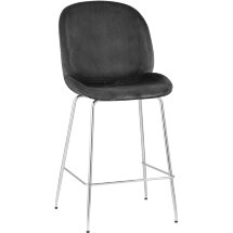 Стул полубарный Stool Group Beetle со спинкой серый хромированные ножки