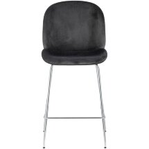 Стул полубарный Stool Group Beetle со спинкой серый хромированные ножки