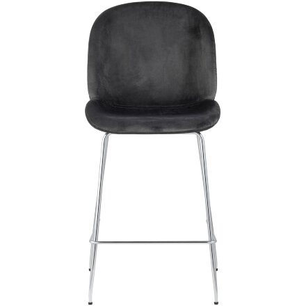 Стул полубарный Stool Group Beetle со спинкой серый хромированные ножки 