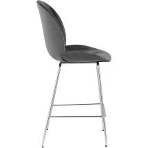 Стул полубарный Stool Group Beetle со спинкой серый хромированные ножки
