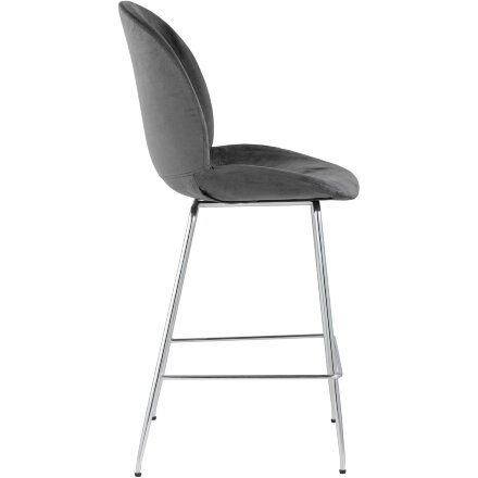 Стул полубарный Stool Group Beetle со спинкой серый хромированные ножки 