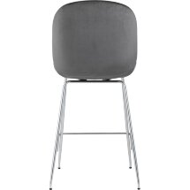 Стул полубарный Stool Group Beetle со спинкой серый хромированные ножки