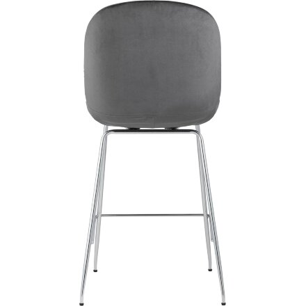 Стул полубарный Stool Group Beetle со спинкой серый хромированные ножки 