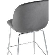 Стул полубарный Stool Group Beetle со спинкой серый хромированные ножки