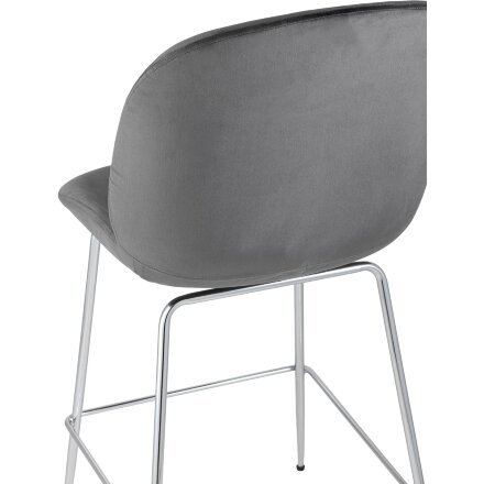 Стул полубарный Stool Group Beetle со спинкой серый хромированные ножки 