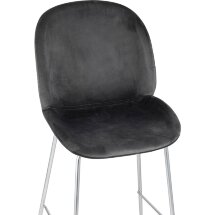 Стул полубарный Stool Group Beetle со спинкой серый хромированные ножки
