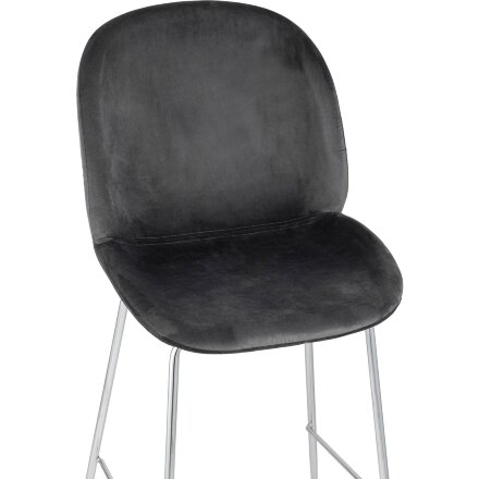 Стул полубарный Stool Group Beetle со спинкой серый хромированные ножки 