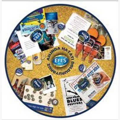 Круглая столешница Werzalit (90 см) Efes Medals печать С рисунком