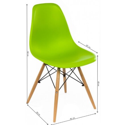 Стул деревянный Eames PC-015 зеленый 