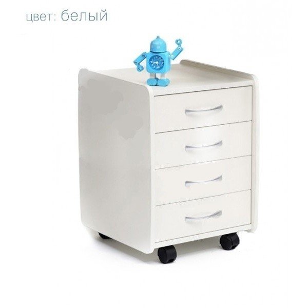 Тумба Астек 4 ящика белый Белый Тумба Астек 4 ящика белый Белый