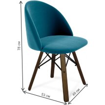 Стул на металлокаркасе SHT-ST35/S70 тихий океан / темный орех / черный