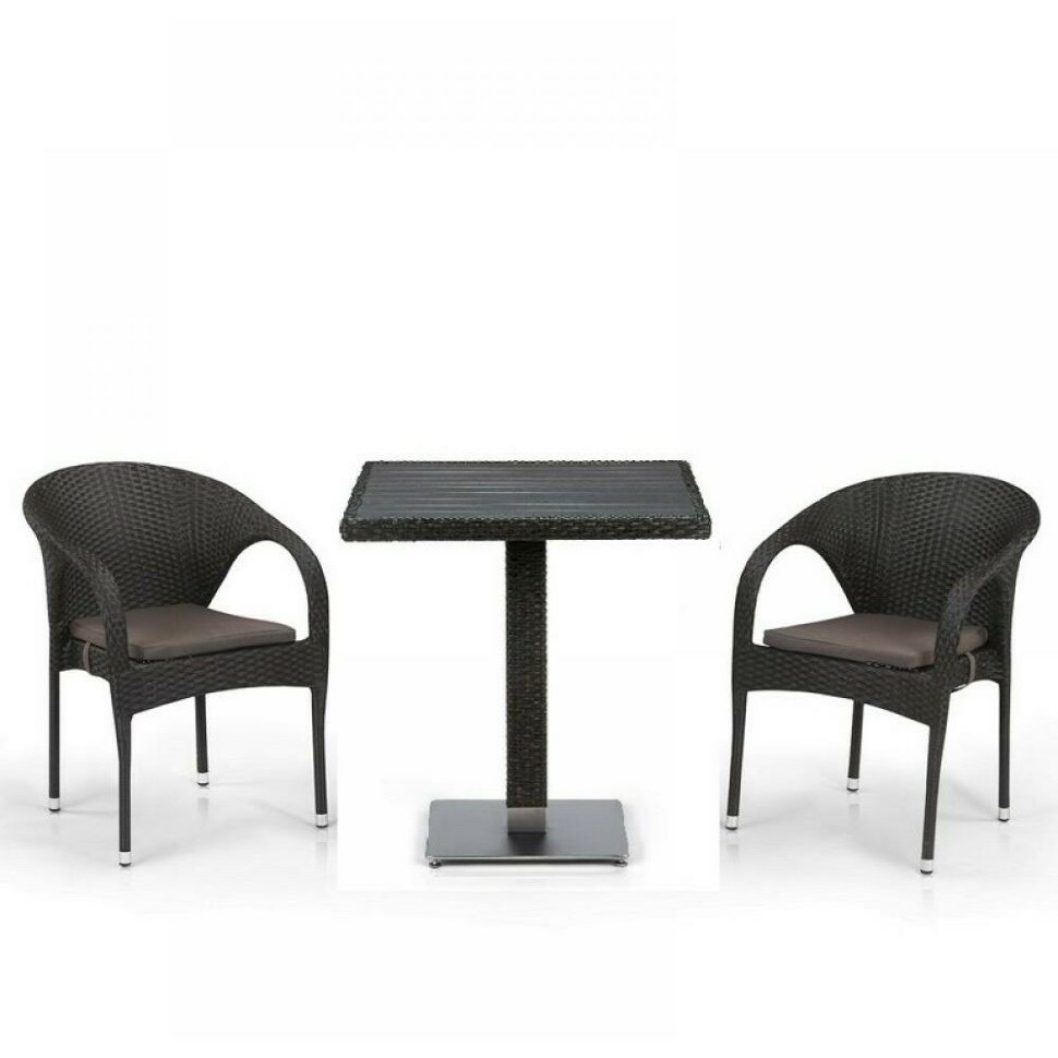 Комплект плетеной мебели T607D/Y290-W53/52 Brown 2Pcs Комплект плетеной мебели T607D/Y290-W53/52 Brown 2Pcs