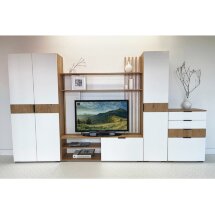 Прихожая Бери дуб крафт золотой / белое дерево