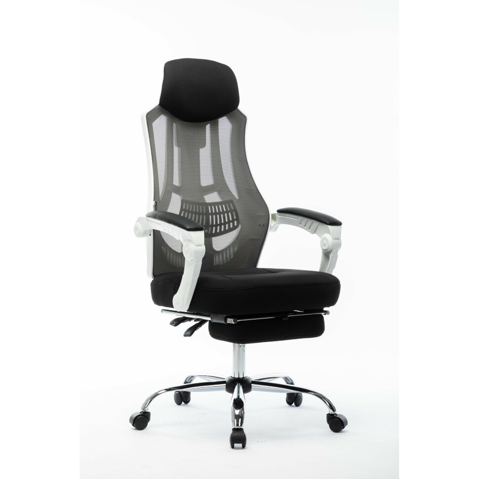Кресло офисное / 007 NEW / (black (white plastic) белый пластик / черная ткань / черная сетка Кресло офисное / 007 NEW / (black (white plastic) белый пластик / черная ткань / черная сетка