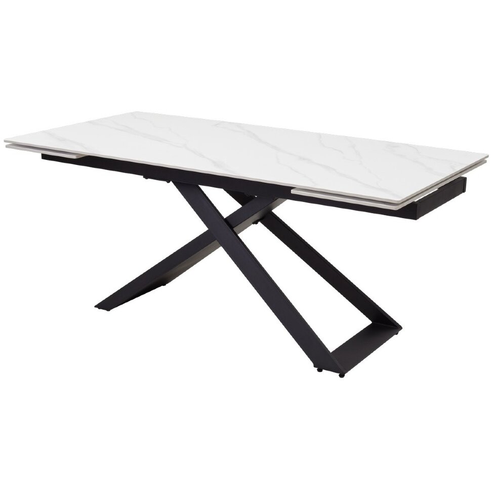 Стол LIVORNO 180 MATT WHITE MARBLE SOLID CERAMIC / BLACK, ®DISAUR Стол LIVORNO 180 MATT WHITE MARBLE SOLID CERAMIC / BLACK, ®DISAUR