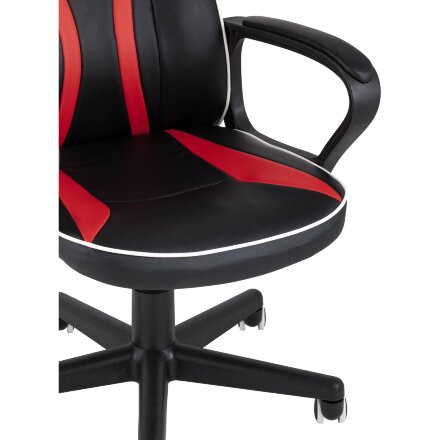 Кресло игровое TopChairs Racer Lighti черное с красным 