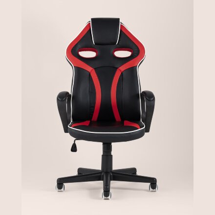 Кресло игровое TopChairs Racer Lighti черное с красным 