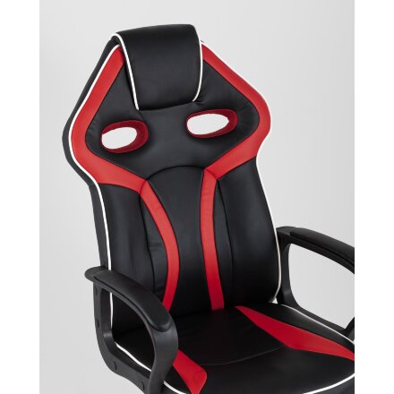 Кресло игровое TopChairs Racer Lighti черное с красным 
