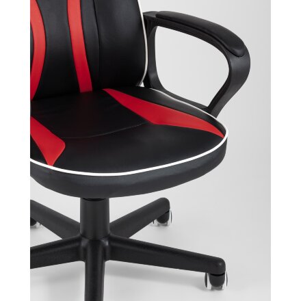 Кресло игровое TopChairs Racer Lighti черное с красным 