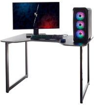 Стол игровой Бюрократ Knight Table L Black столешница ДСП черный каркас черный металл
