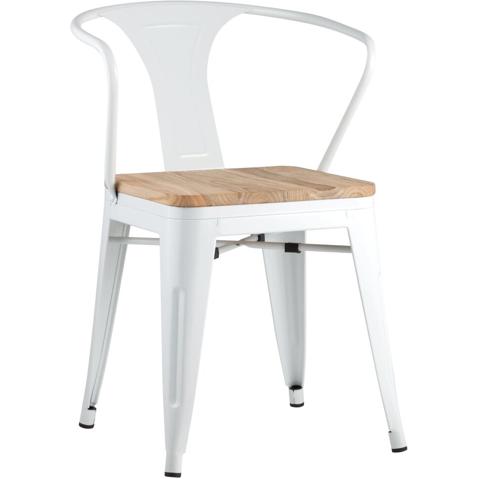 Стул TOLIX ARM WOOD с подлокотниками белый Стул TOLIX ARM WOOD с подлокотниками белый
