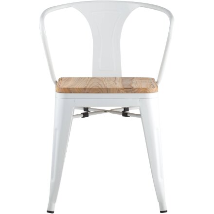 Стул TOLIX ARM WOOD с подлокотниками белый 