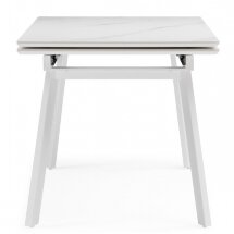 Керамический стол Норман 140 (200) х 80 белый мрамор alpin white / snow white / белый