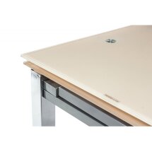 Стол стеклянный Kvadro 80 бежевый