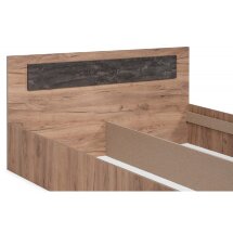 Кровать Taika 160х200 дуб золотой / камень темный